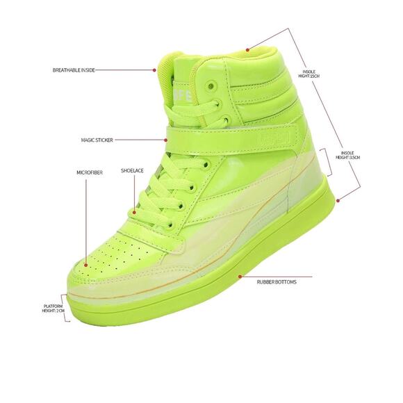 Neon UBFEN Hidden Wedge Sneaker Booties Women's Size 11 - Picture 2 of 6